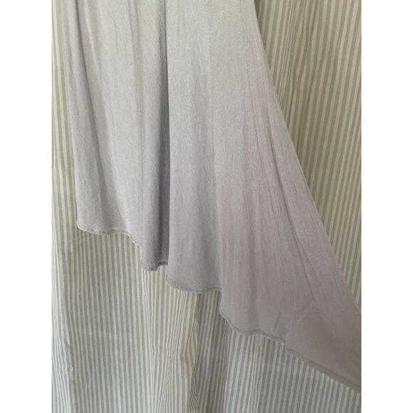 VTG 90s Ghost London Size M Silver Grey Bias Cut Asymmetrical Hem Slip Dress - Picture 4 of 5